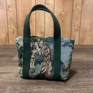 Cute Lady golfer mini tapestry tote